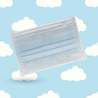麗正 兒童平面型醫用口罩(天空藍)-50入/單片包裝