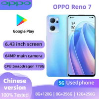 oppo Reno7 5G Android CPU Qualcomm Snapdragon 778G 6.43 inches Screen 256GB ROM 64MP camera 4500mAh charge used phone