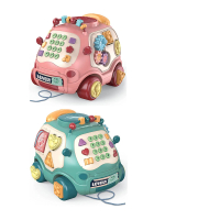 【酷博士】電話小巴士音樂拍拍鼓 顏色隨機(早教玩具)