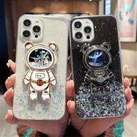 Bling Astronaut Cute Bear Quicksand Glitter Case For Xiaomi 13T Pro 11T 11 5G NE 12 Lite POCO X3 X4 Pro NFC Soft Silicone Cover