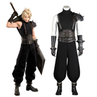 Cloud Strife Cosplay Costume Adult Men FF7 Cosplay Full Set With Shoes Gloves Belt Cloud Strife Outfit Halloween Party Outfits