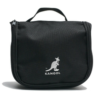 【滿額現折300】KANGOL 黑 盥洗包 懸掛式 化妝包 手提袋 旅行組 素色 (布魯克林) 6955360220