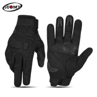 SUOMY Breathable Full Finger Racing Motorcycle Gloves Quality Stylishly Decorated Antiskid Wearable Gloves Large Size XXL Black