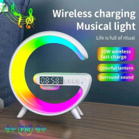 แท่นชาร์จไร้สาย, ใหม่ G63, ลำโพงบลูทูธ, ไฟ RGB, นาฬิกาปลุก, สำหรับ iPhone และ Samsung, สถานีชาร์จเร็