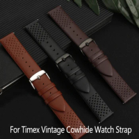 Men's Brown Bracelet For Timex Genuine Leather Watchband With T49963/TW2R79/8010 Waterproof Retro High Grade Cowhide Watch Strap