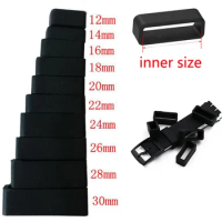20mm 22mm 24m Silicone Ring Keeper Buckle Loop Holder for Samsung Garmin Amazfit Huawei Fossil Fitbit Watch Band Smartband Strap