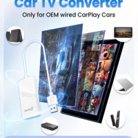 2024 CarlinKit Car TV Adapter HD Video Converter Digital Video Input Play Game Car Accessories for OEM Wired CarPlay TV Stick