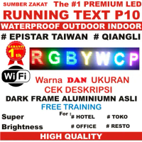 CUSTOM UKURAN RUNNING TEXT BERJALAN WIFI OUTDOOR SATU/DUA SISI
