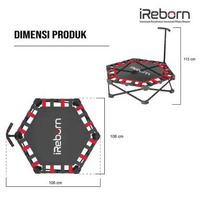 iBounce Folding Trampolin iReborn - Alat Fitness Gym Olahraga Rumahan