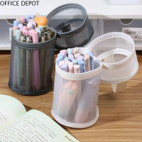 OFFICE DEPOT Hadiah Mudah Beg Penyimpanan Berus Makeup Kapasiti besar Boleh dibawa Beg Mesh Pencil C