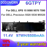 DODOMORN New 6GTPY Battery For DELL XPS 15 9570 9560 7590 For DELL Precision 5520 5530 Series Notebook 11.4V 97WH 100% Tested