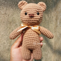Amigurumi Teddy Bear (pita emas)/ Boneka rajut Teddy Bear