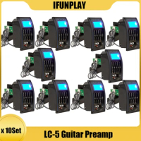 10Pcs 5 Bands LC-5 Guitar Pickup for Acoustic Guitarra Preamp EQ Equalizer with Digital Tuner Pegar Instrumentos Guitar Parts
