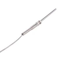 Steel Temperature Probe Pt100 RTD Sensor Cable 2M 98 mm 3 Wires -50 ~ 400 Celsius