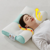 【Pure Sleep】4D立體護頸反牽引枕芯(護頸枕頭 透氣枕 羽絲絨枕頭 枕頭 助眠 好眠)