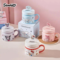 Mug + Tutup Stand HP Kuromi Cinnamoroll Original Sanrio My Melody Hello Kitty Mug Cangkir Susu Milk 