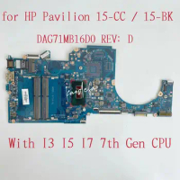DAG71MB16D0 Mainboard For HP Pavilion 15-CC Laptop Motherboard With I3 I5 I7 7Th Gen CPU DDR4 927266-601 927265-601 927264-601