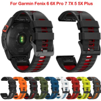 Two-tone Sports Silicone Quick Release Strap For Garmin Forerunner 965 955 S62 S70 945 935 Watch Band Wristband 22 26mm Bracelet