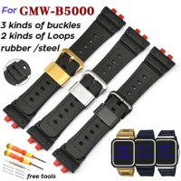 Watch Band for Casio G-SHOCK GMW-B5000 Steel Loop GMWB5000 Resin Watch Strap Rubber Pin Buckle Wrist Bracelet with Tools