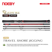 Noeby-Leisure Travel Shore Jigging Fishing Rod, Boarding Spinning Rod, Sea Fishing Tackle, 5 Sections, Lure Weigh 80g, 2.7m 2.9m