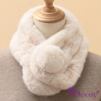 【Decoy】軟軟毛球＊保暖仿兔毛絨交叉脖圍圍巾(顏色可選)