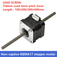 NEMA 17 Non-captive stepper motor with Tr8*4 lead screw length 100mm 200mm 300mm 400mm