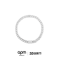 APM Monaco白色鎖鏈項鏈輕奢小眾吊墜設計鎖骨毛衣鏈禮物送女友