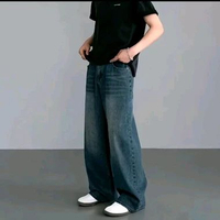 Celana Skena washed loose baggy gombrong pants retroogren 33