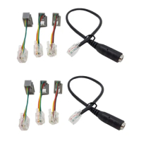 2 Set 4P4C RJ9 Cable,3.5Mm Smartphone Headset To RJ9 Adapter Cable,Adapter Cable Converter For IP Phones Telephone