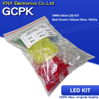 500Pcs/lot 5MM LED Diode Kit Mixed Color Red Green Yellow Blue White 5value*100pcs 100% original new