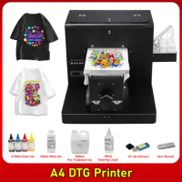 DTG Printer A4 6 Colors Direct to Garment Printer A4 DTG Flated T-Shirt Printing Machine for Dark and Light T-Shirt Clothes