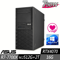 ASUS 華碩 WS770T 工作站 R7-7700X/16G/M.2-512GB+2TB/RTX4070/W11P