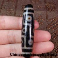 Ancient Tibetan Old Agate Lucky 9 Eye DZI Beads Amulet Pendant GZI #2221