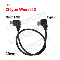 Type C to Micro USB for Zhiyun WEEBILL-2 Stabilizer Camera Control Cable 30cm for Canon 5D4 90D M50 Nikon D850 Z50 Panasonic G9.