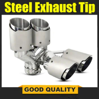 Car Styling For akrapovic Mufflers Exhaust Tail Throat Pipe Tip Universal Stainless Steel Multi-size Dual Outlet Auto Muffler