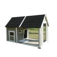 Large dog kennel, solid wood, outdoor house, dog cage, rainproof house, wooden dog villa,