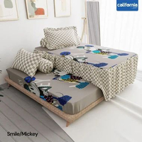 CALIFORNIA Sprei Single Duo Guling Sarung Smile/ Mickey