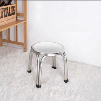 【藍色的熊】無磁性不鏽鋼矮凳 30cm 8張(耐重可達150kg 不銹鋼椅 椅凳 圓凳 餐椅 白鐵椅)
