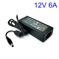 12V6A AC Power Adapter Charger DC 5.5*2.1 or 5.5*2.5mm 12V 6A 72W Switching Power Supply For LED Strips Light LCD Monitor