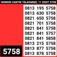 NOMOR CANTIK TELKOMSEL SIMPATI MAJU MAPAN 11 DIGIT 5758 0813 878 5758