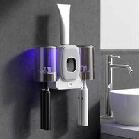 內地直送 - 智慧牙刷消毒器智慧牙刷架紫外線殺菌盒壁掛式電動漱口杯置物架子