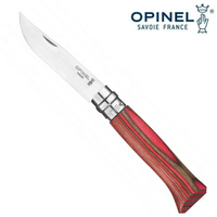 OPINEL N°08 法國刀豪華刀柄系列-樺木刀柄 OPI 002390 紅