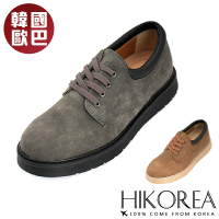 預購 HIKOREA 韓國空運。刷舊復古皮革增高5CM休閒鞋(73-0524/二色/現+預)