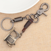 手工皮藝針車縫紉機牛皮鑰匙扣潮流創意包包掛件汽車鑰匙鏈配飾品