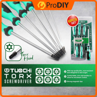 TUOCHI 6PCS Extra Long Torx Screwdriver Set Star Head Magnetic Tip Ergonomic Handle T10, T15, T20, T