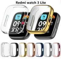 TPU Soft Protective Case For Xiaomi Redmi Watch 3 Lite Full Coverage Screen Protector For Redmi Watch 3 Active Smart Watch Bumpe