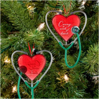 Heart Pendant Decoration, Heart Stethoscope Caring, Heart Stethoscope Decoration Love Christmas Pendant Gift