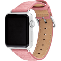 COACH Apple Watch 錶帶 38/40/41mm 適用 皮錶帶 母親節禮物 送禮推薦- 粉紅C字壓紋(不含手錶)