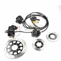 Go kart part Hydraulic Front Rear Brake Calipers Pad Assembly System &amp; brake disc for 150cc 250cc ATV Quad Dirt Bike Dune Buggy