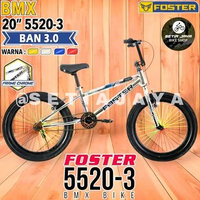 Sepeda BMX 20" Inch FOSTER 5520-3, Frame Steel Chrome, Rem V-Brake, Ban Jumbo 3.0, Sepeda Anak Laki-